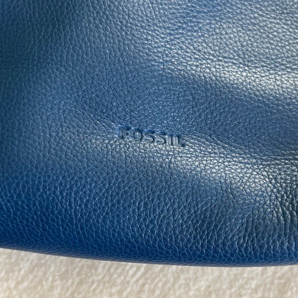 Fossil Hobo Pebble-Leather Handbag - Blue - Picture 5 of 7
